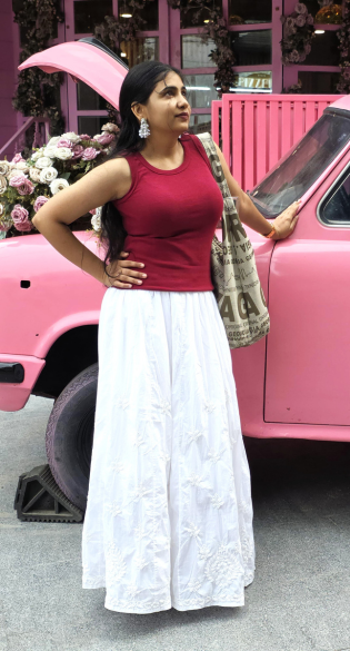 CLOUD NINE White Embroidered Skirt