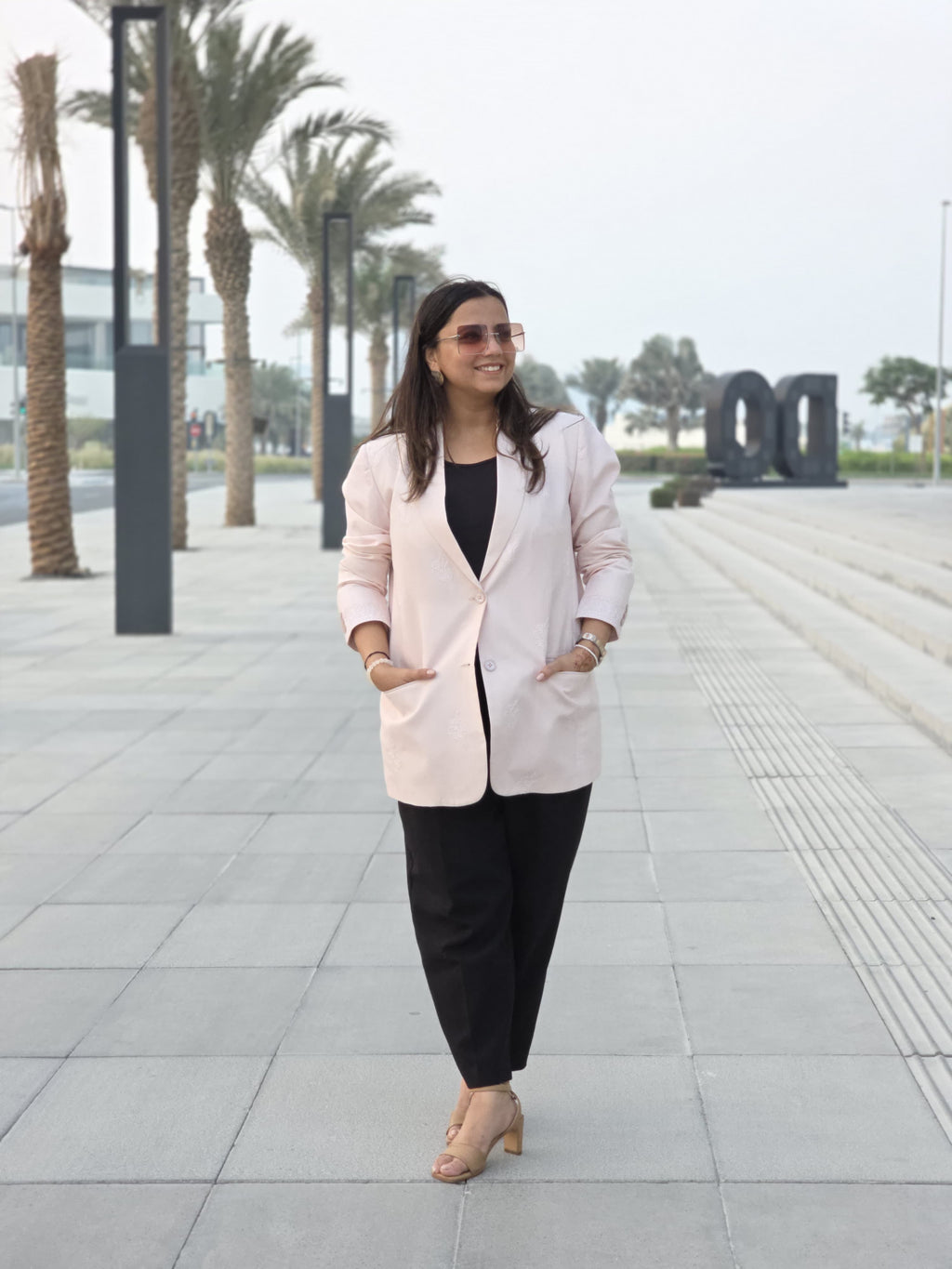 Bloom Chikankari Cotton Oversized Blazer