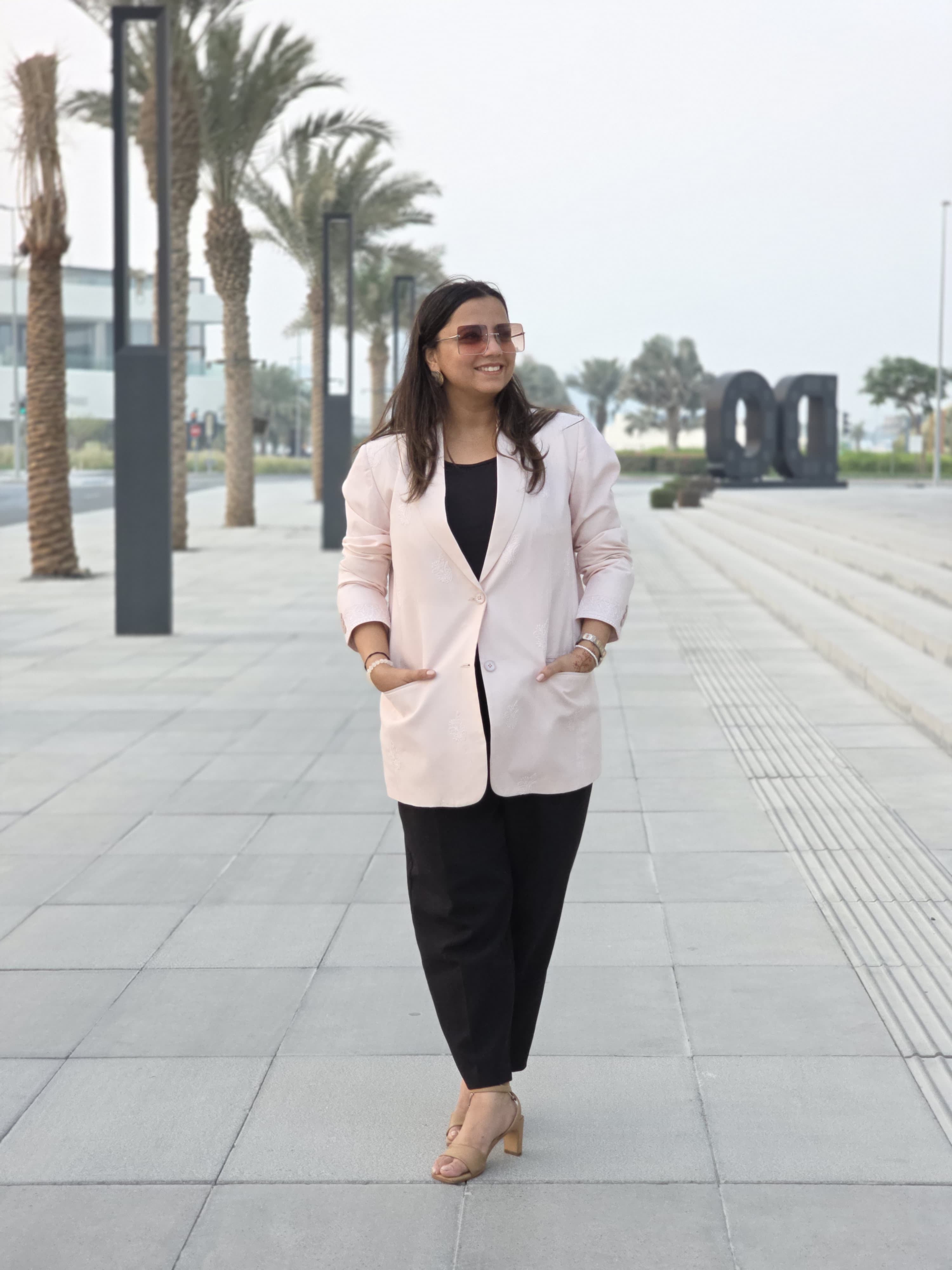 Bloom Chikankari Cotton Oversized Blazer