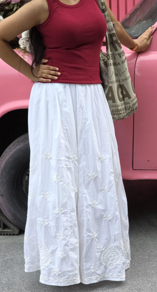 CLOUD NINE White Embroidered Skirt