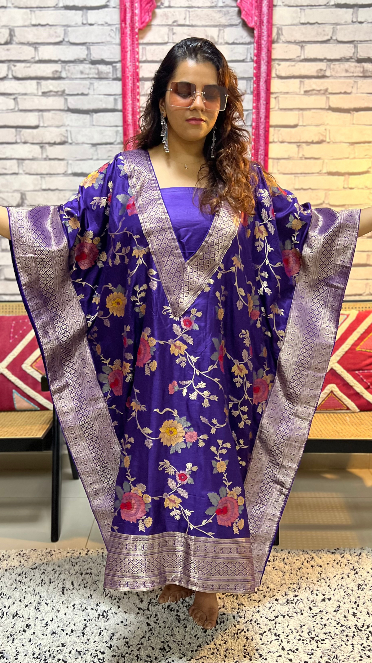 Purple Banarsi Kaftan