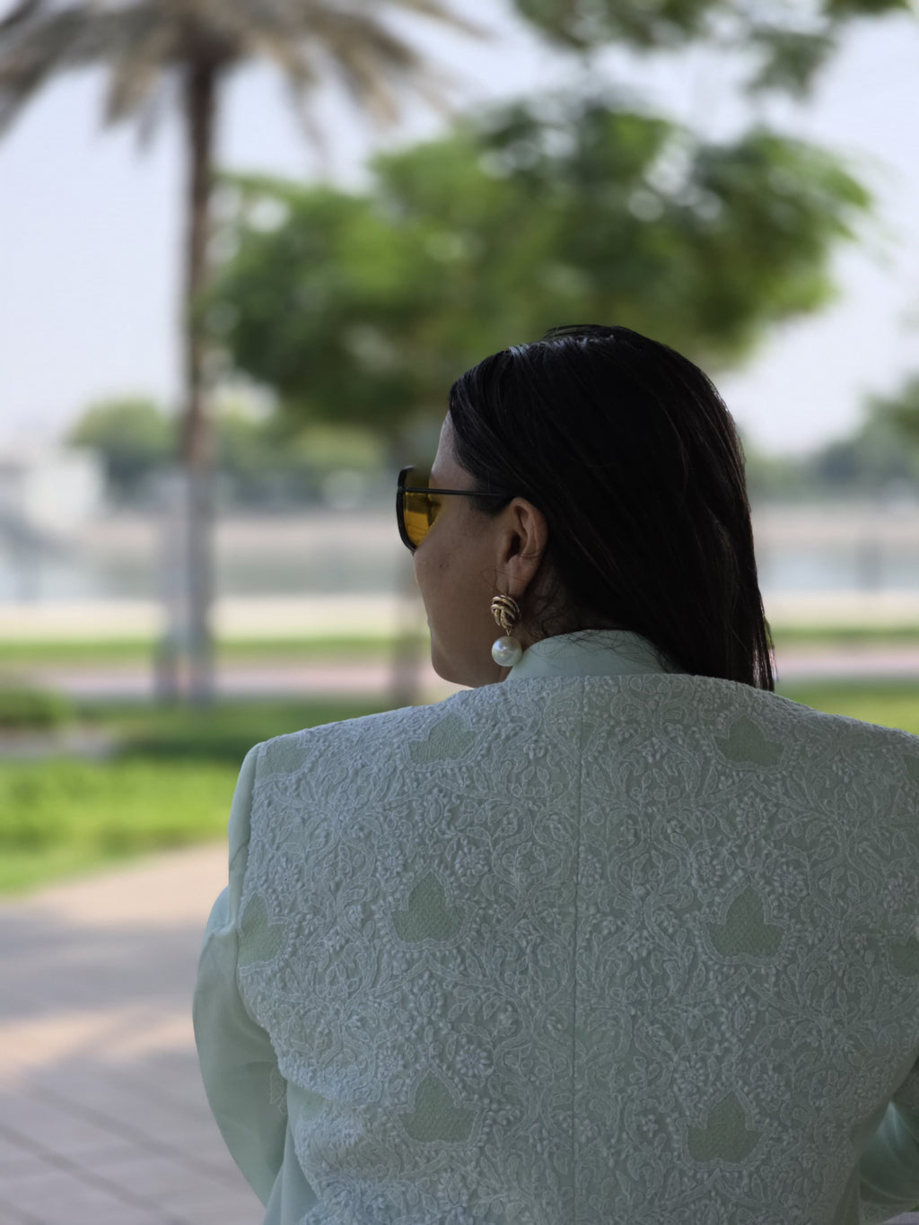 Bloom Chikankari Cotton Oversized Blazer