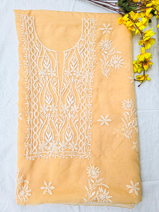 WHISPER- ORGANZA- light peach, white embroidery
