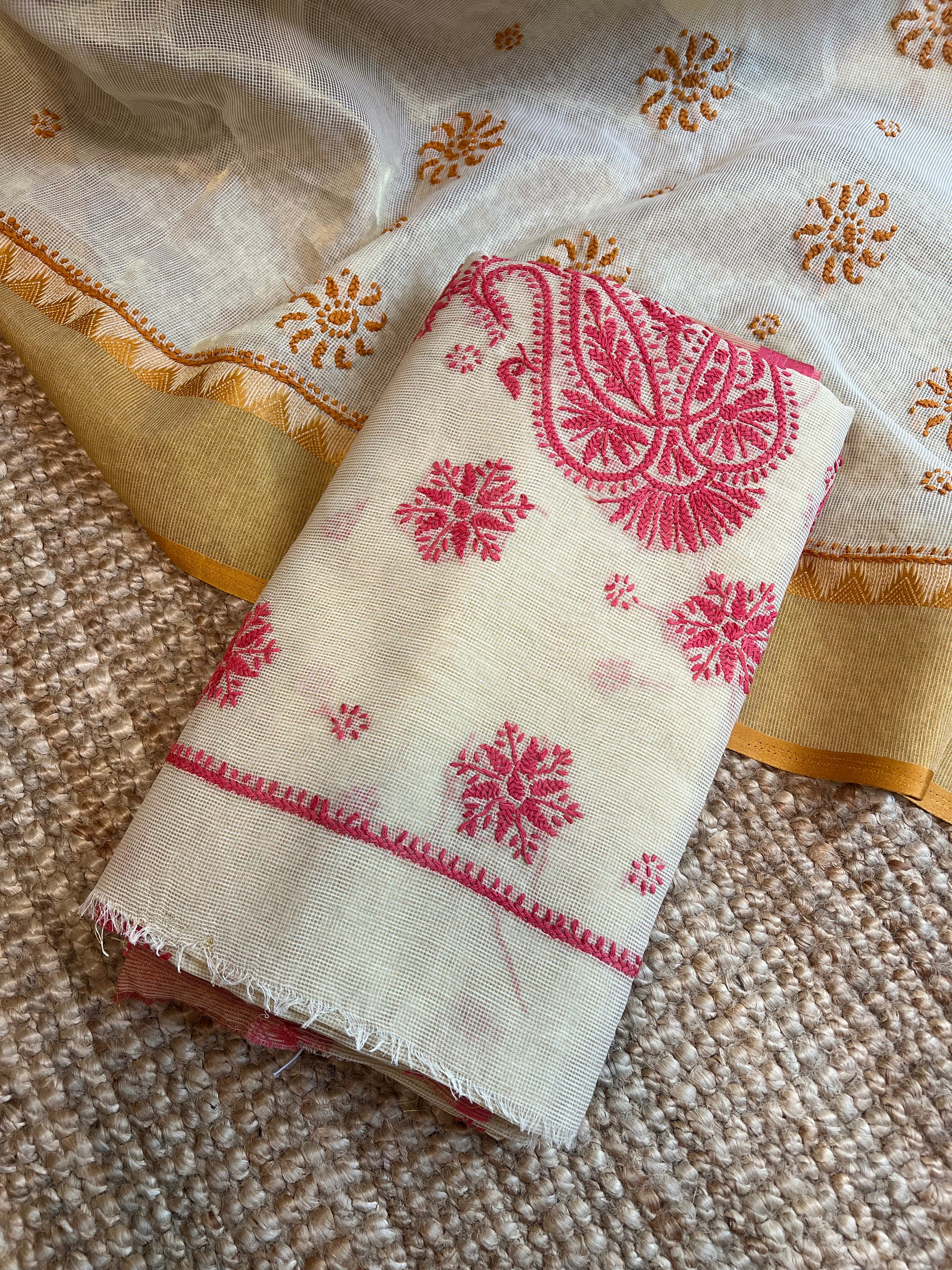 Nalli Silk Embroidered Saree with Blouse Piece
