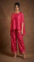 Pink banarsi Saree Co-ord Set