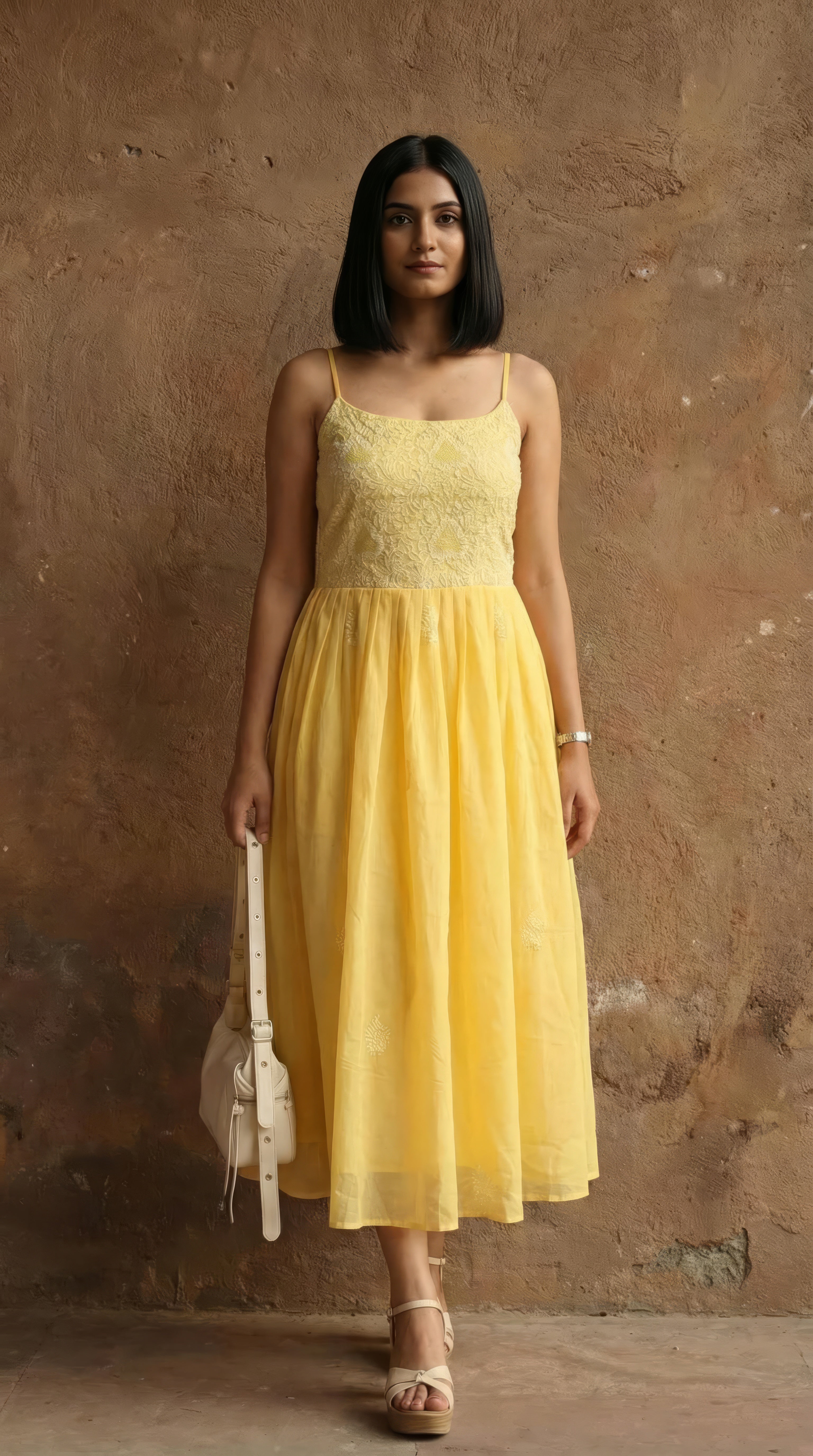 Sunspell Bloom Cotton Fit and Flare Strappy Dress