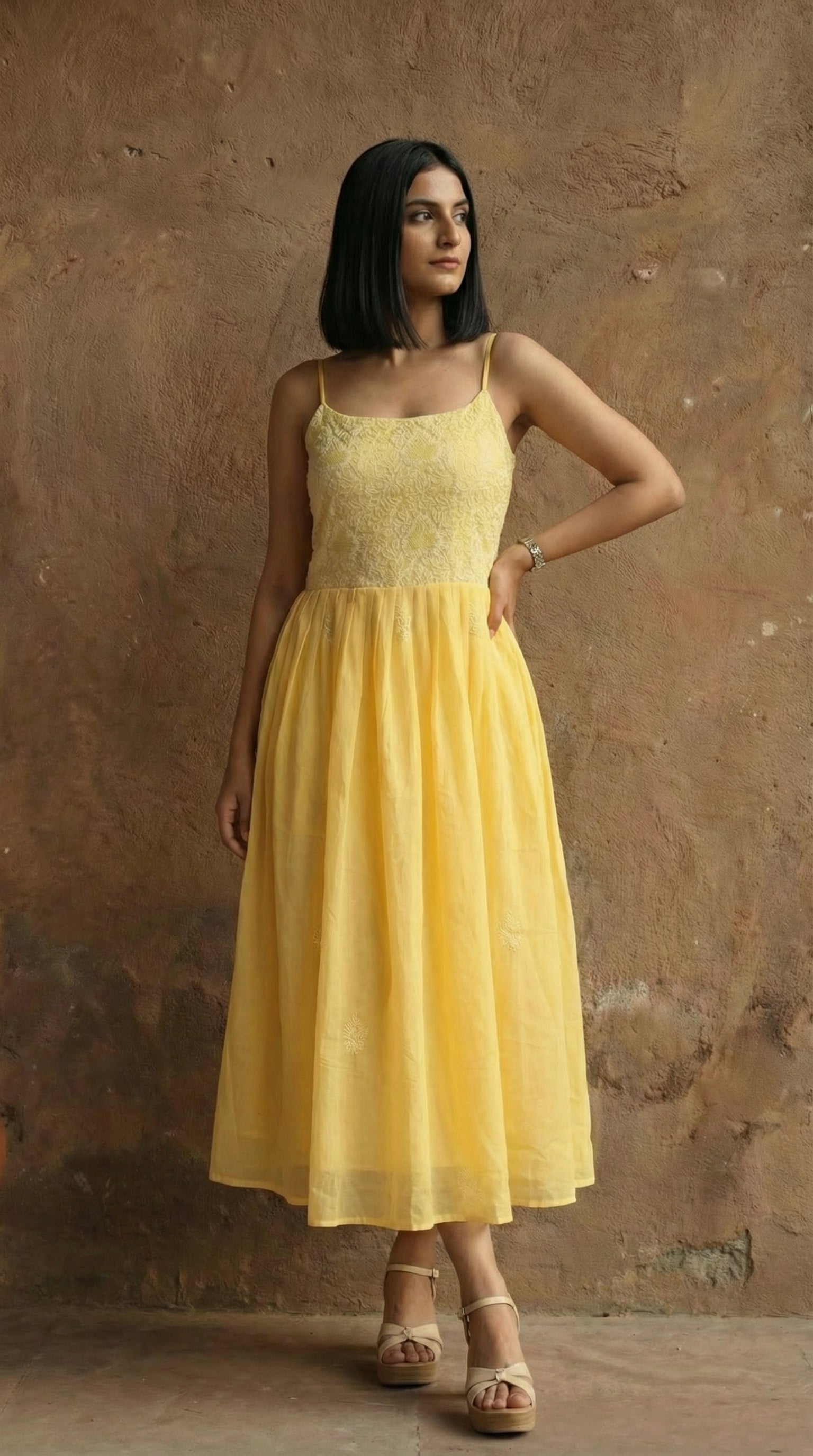 Sunspell Bloom Cotton Fit and Flare Strappy Dress