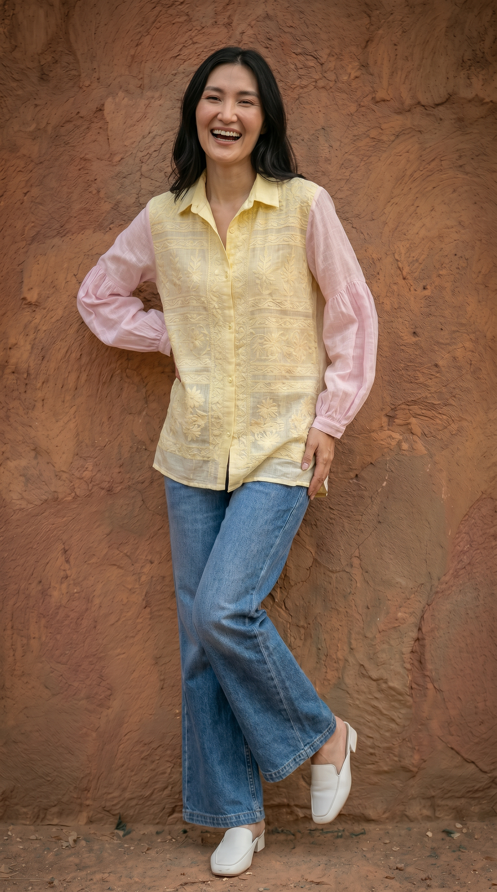 Kota Cotton Embroidered Shirt- Relaxed fit