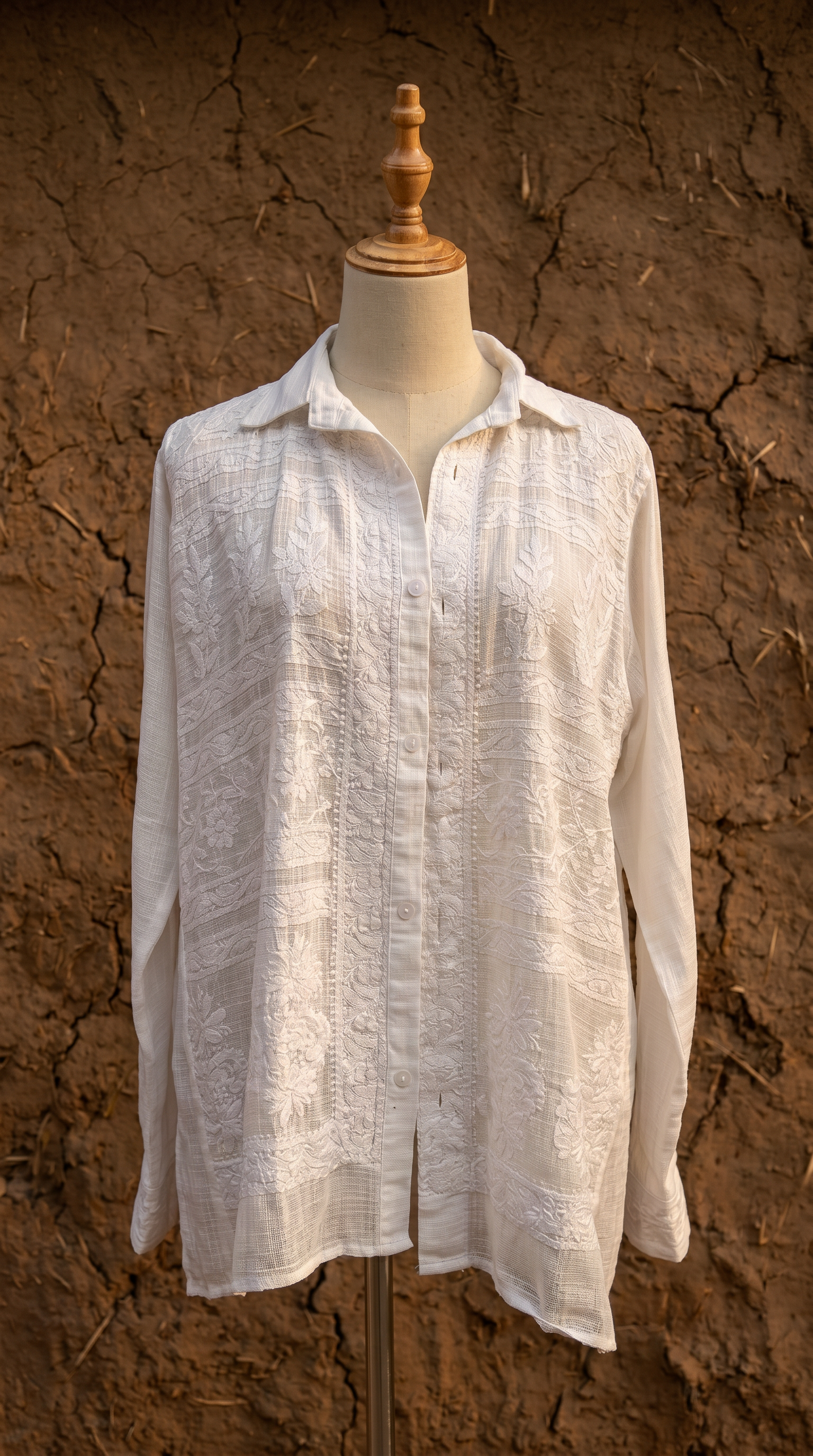 Kota Cotton Embroidered Shirt- Relaxed fit
