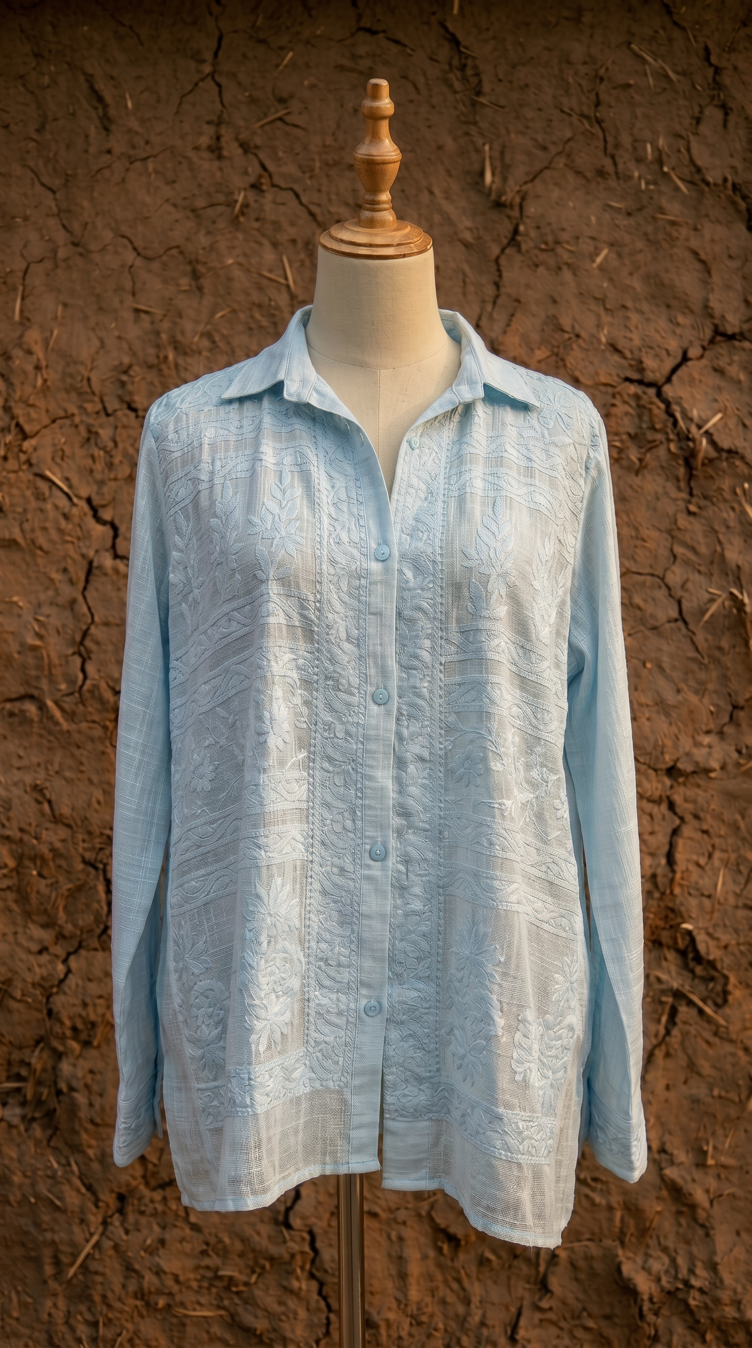 Kota Cotton Embroidered Shirt- Relaxed fit