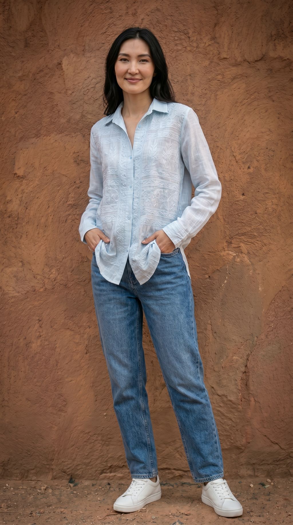 Kota Cotton Embroidered Shirt- Relaxed fit