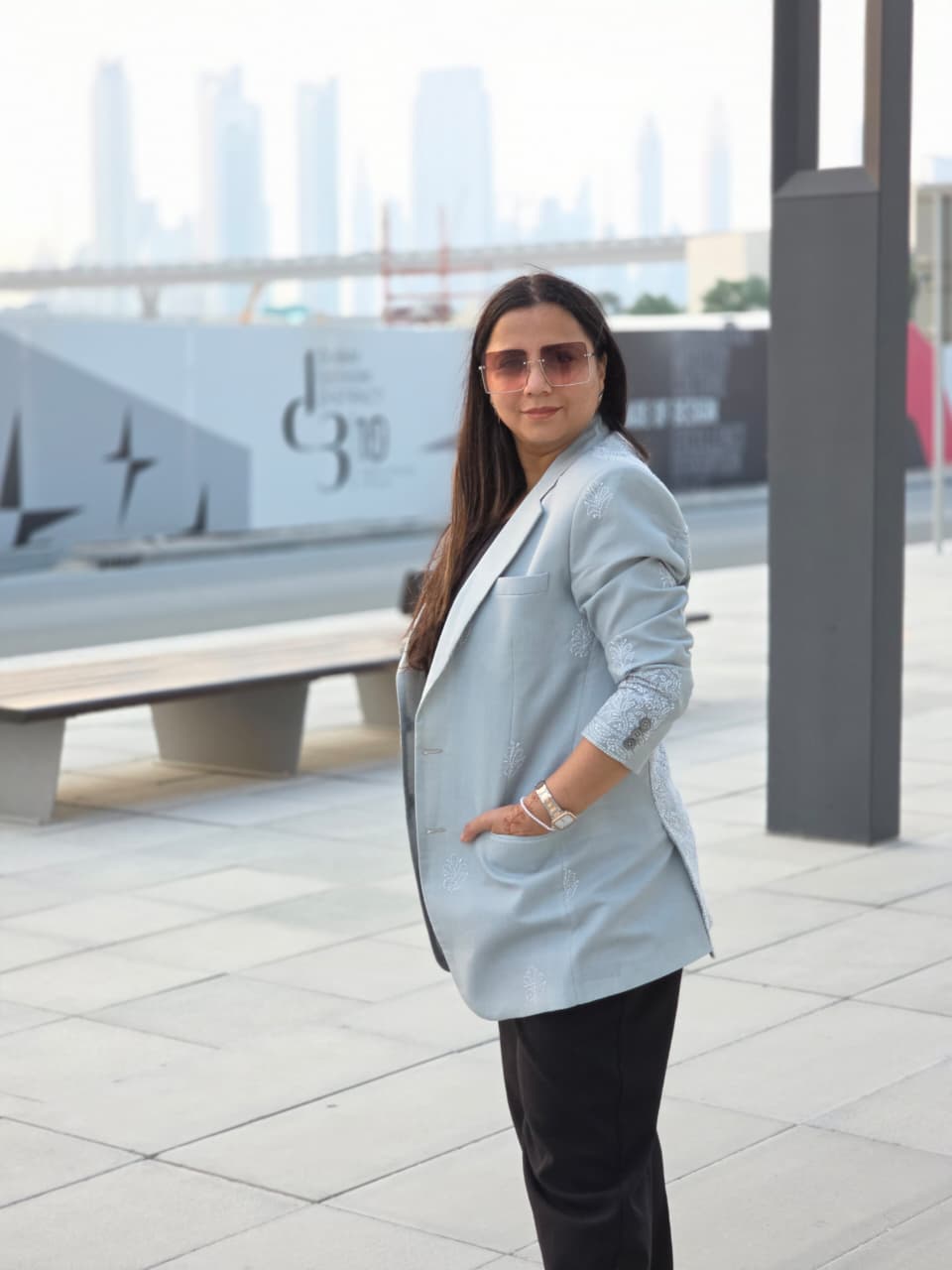 Bloom Chikankari Cotton Oversized Blazer