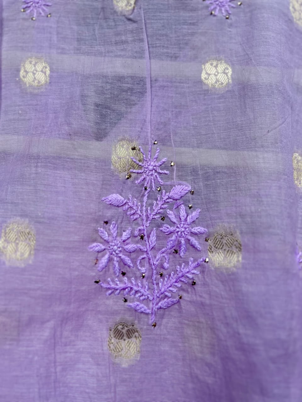 Coord Set Mal Mukesh - Gold Foil Booti - Lilac - Women