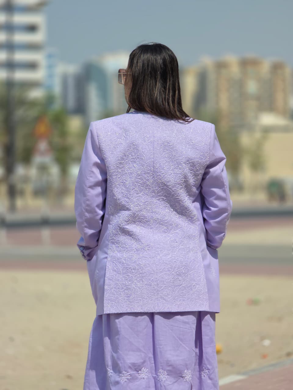 Bloom Chikankari Cotton Oversized Blazer