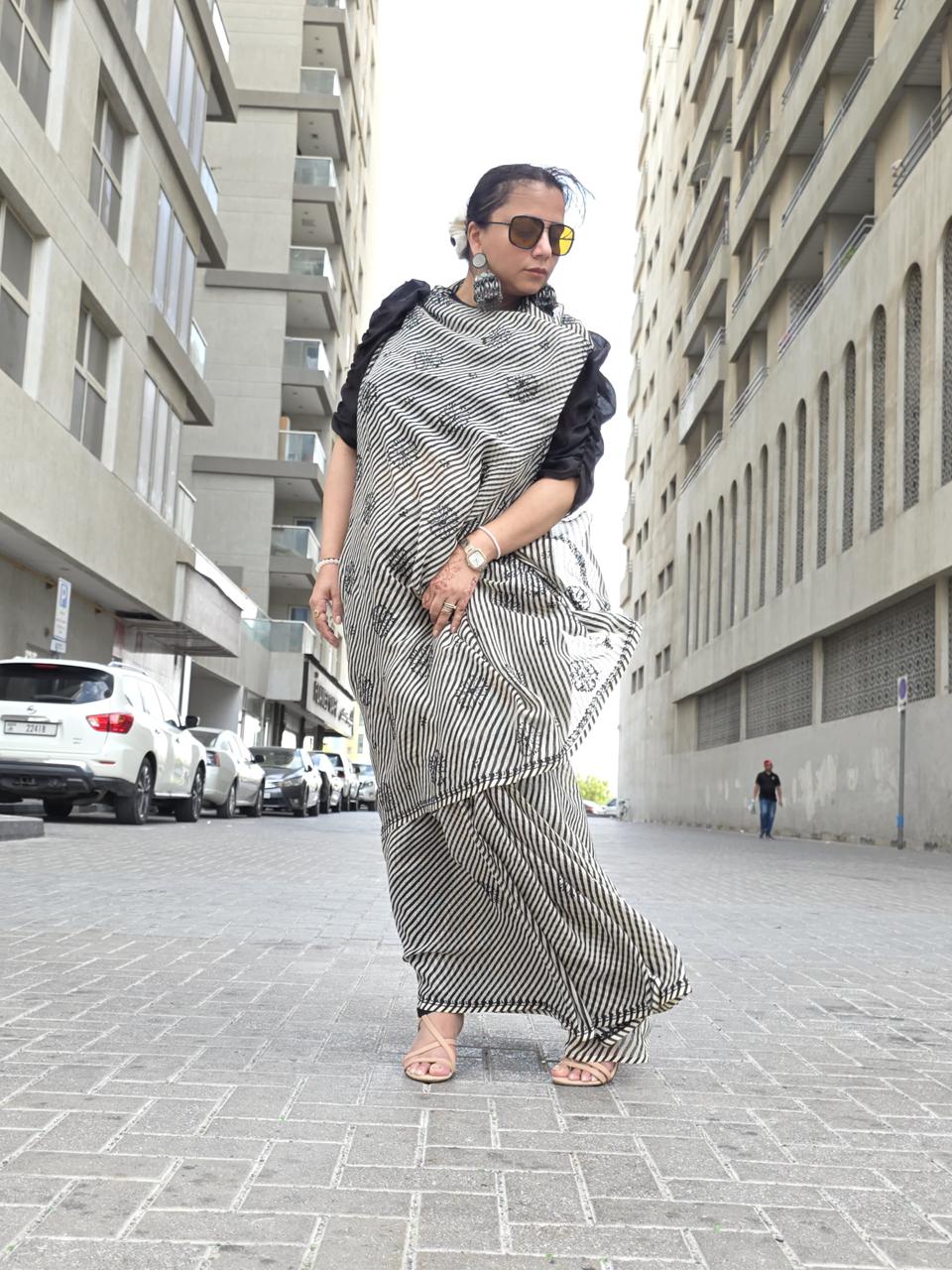 Zehan‑e‑Lehar – Kota Leheriya Saree with Chikankari Motifs