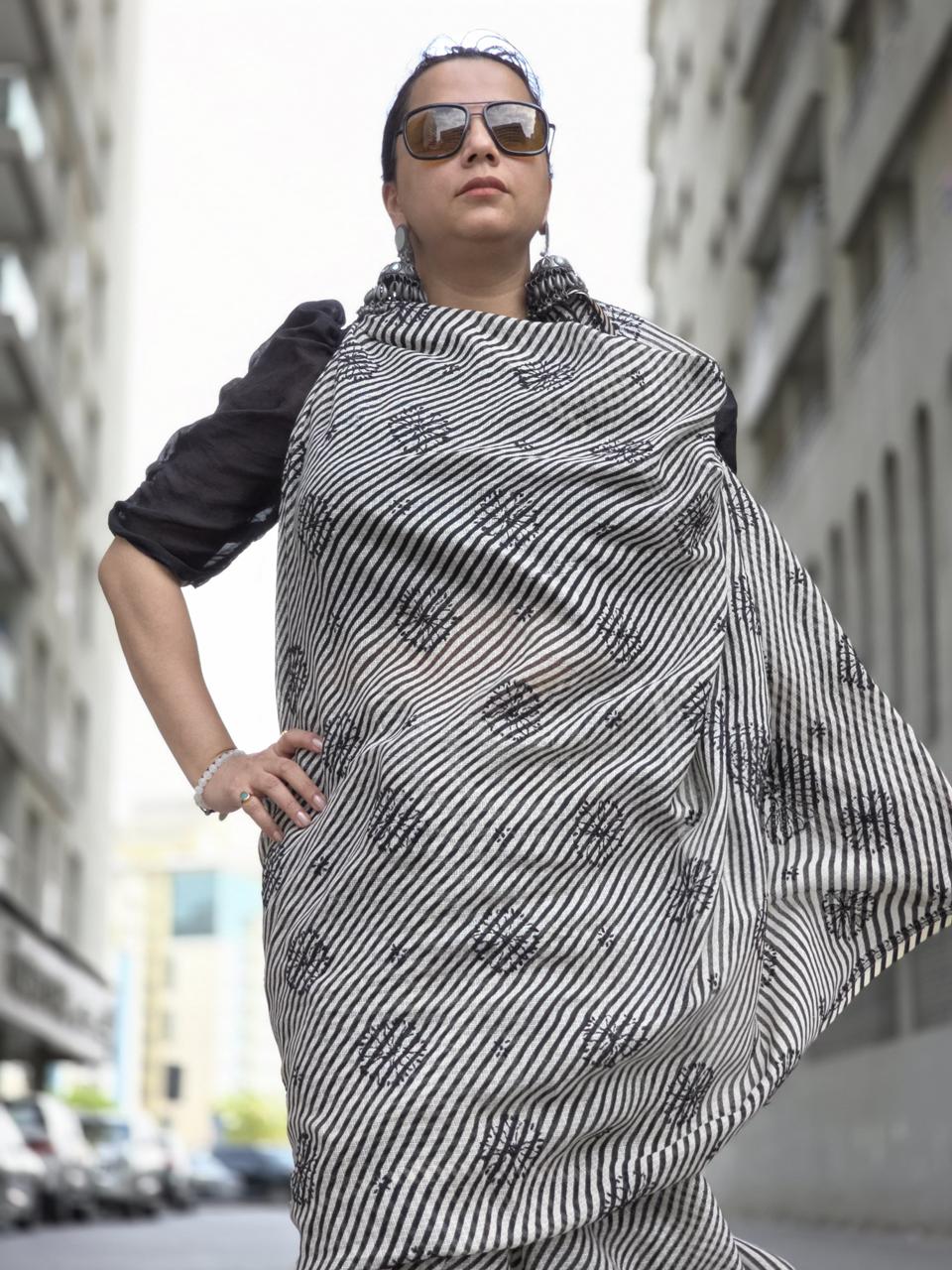 Zehan‑e‑Lehar – Kota Leheriya Saree with Chikankari Motifs