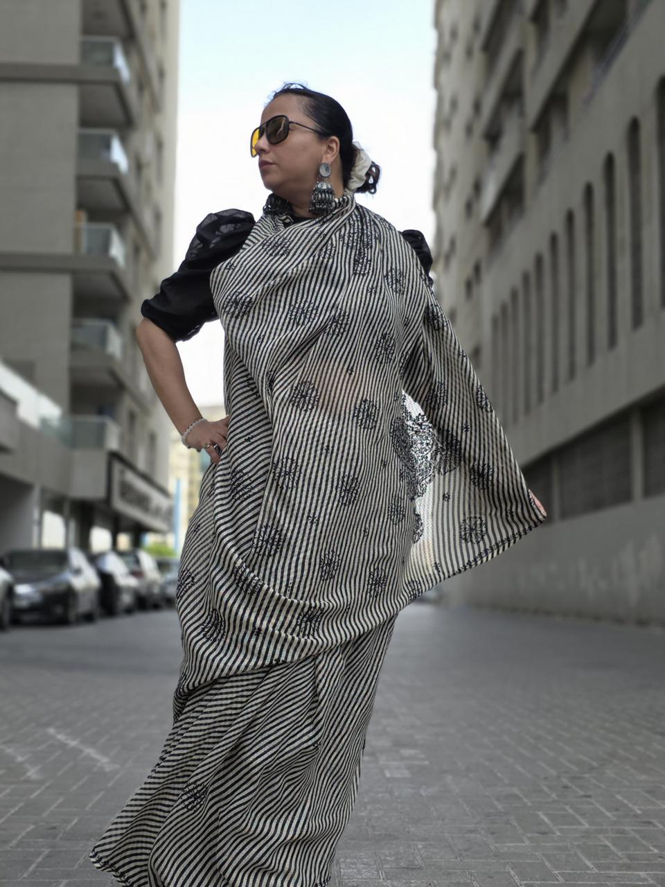 Zehan‑e‑Lehar – Kota Leheriya Saree with Chikankari Motifs