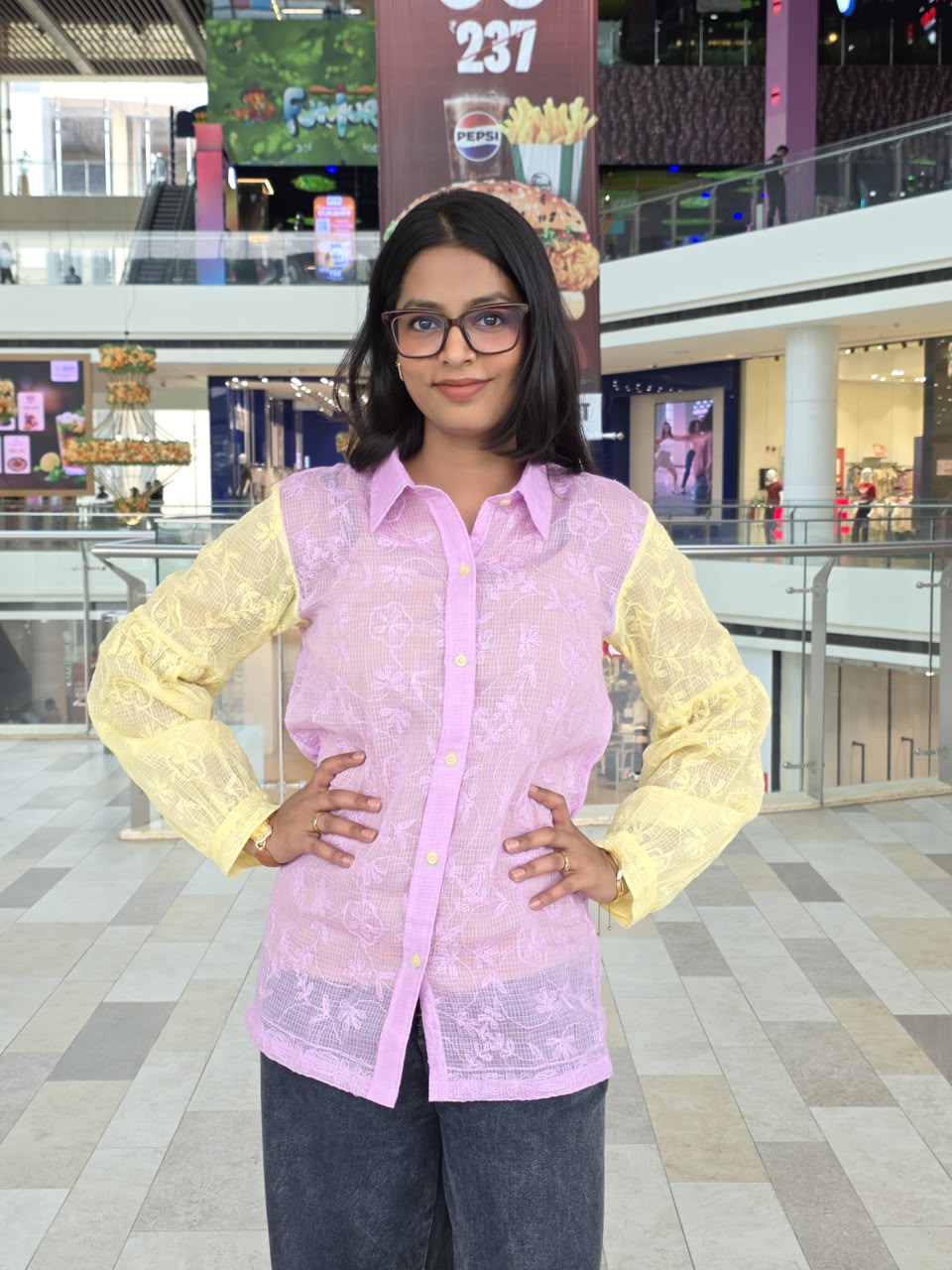 Kota Cotton Embroidered Shirt- Relaxed fit