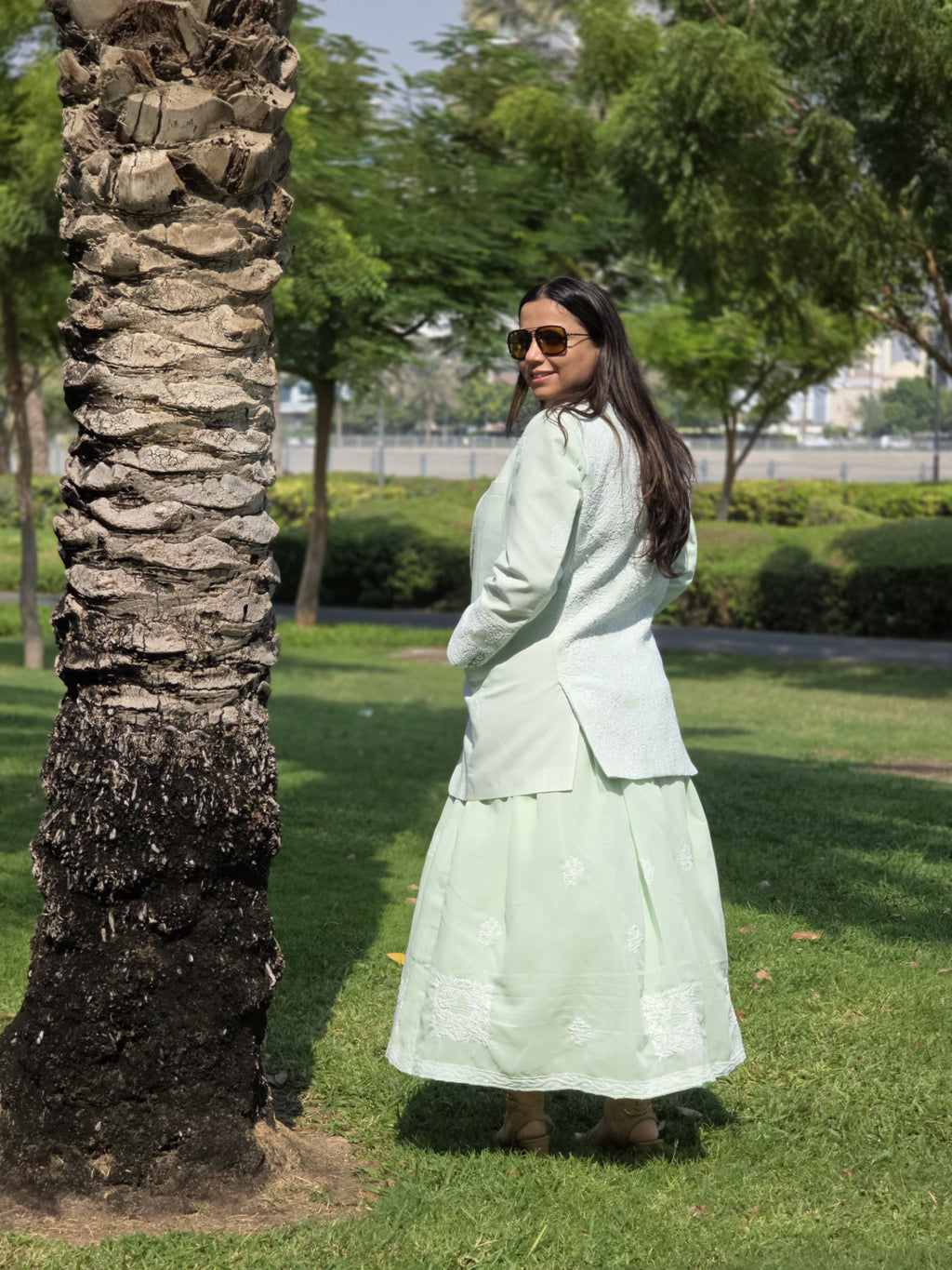 Bloom Chikankari Cotton Oversized Blazer