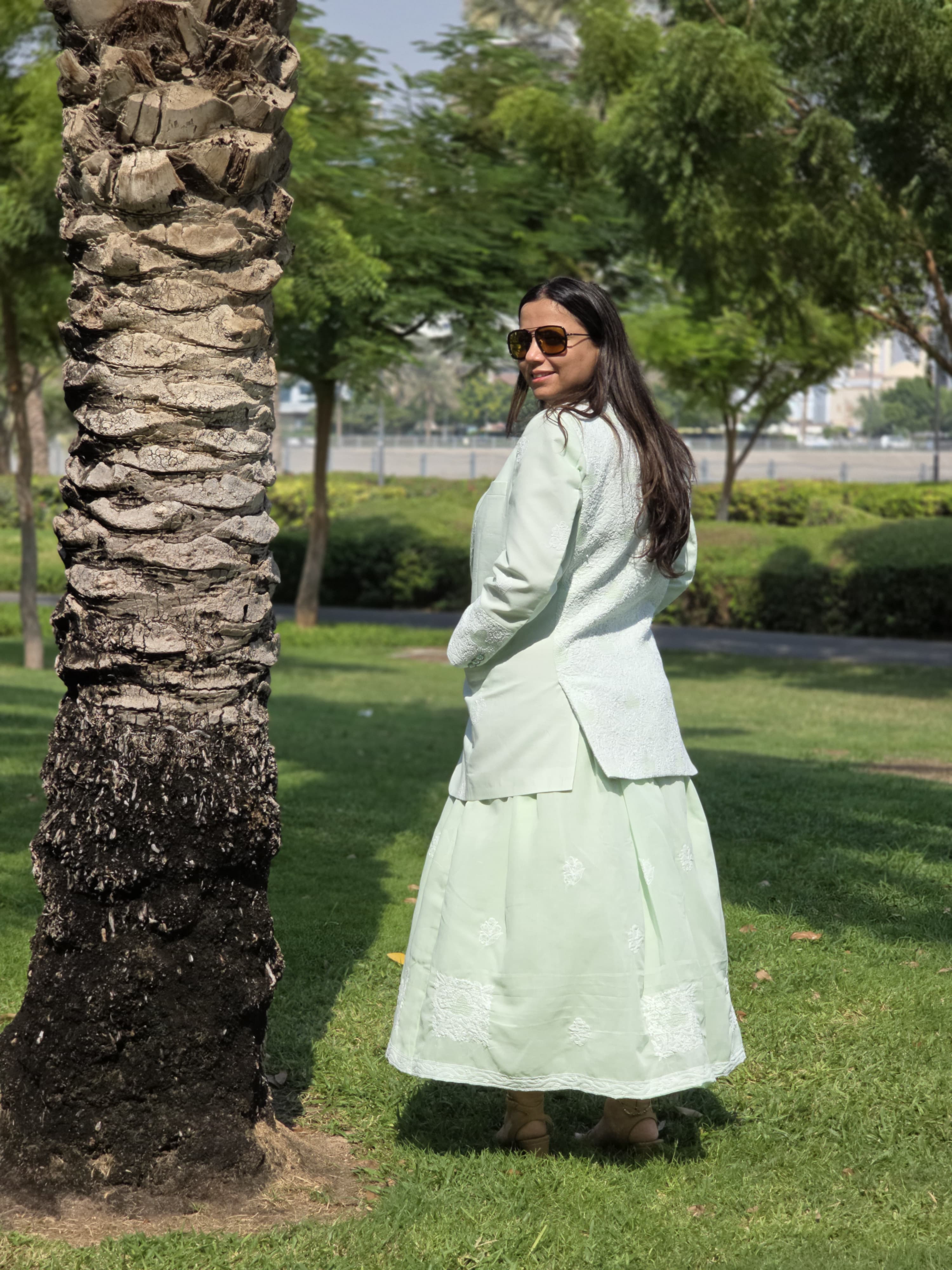 Bloom Chikankari Cotton Oversized Blazer